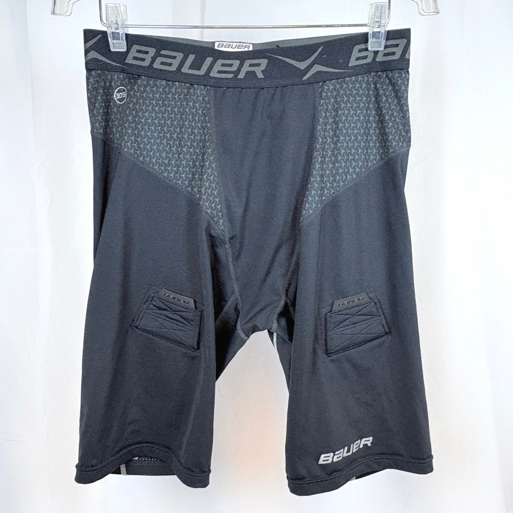 Bauer Compression Fit Shorts Mens XL Black 37.5 Technology Jock Sock Tabs